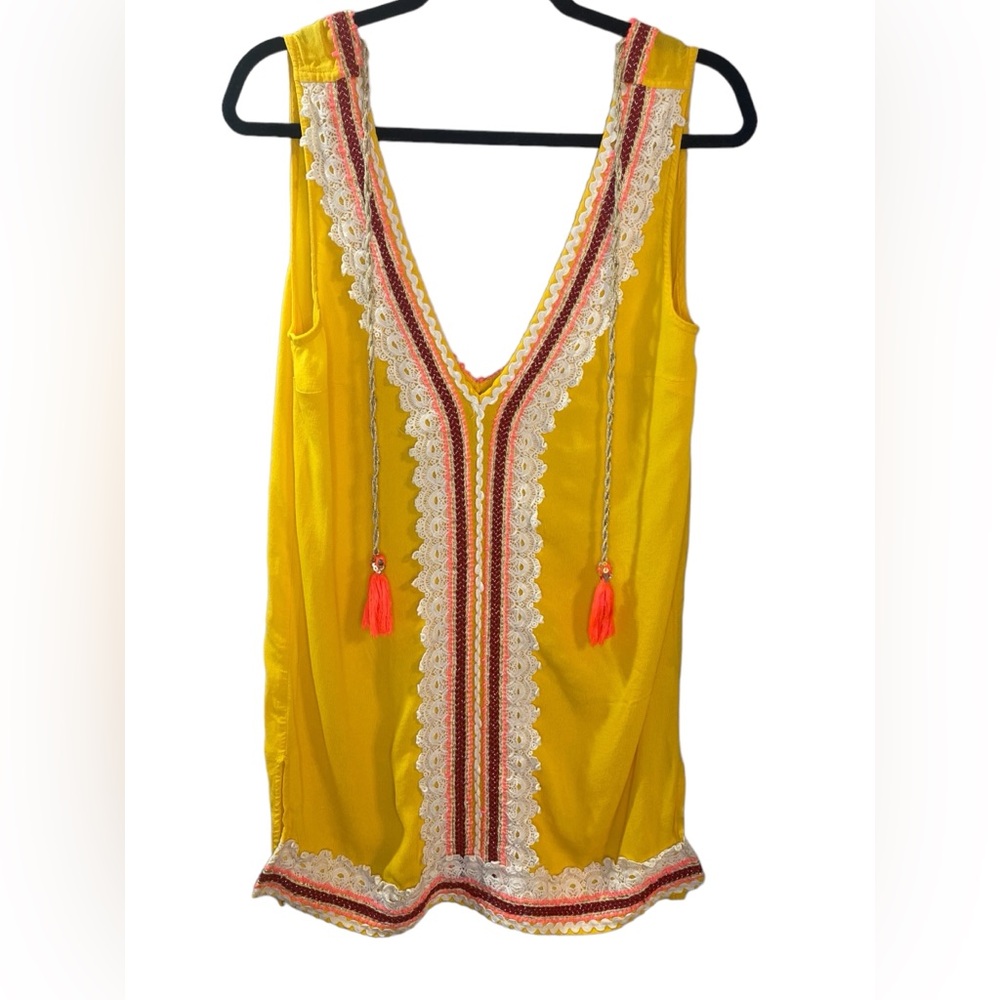 River Island | medium yellow beach cover up with‎ embroidered detail